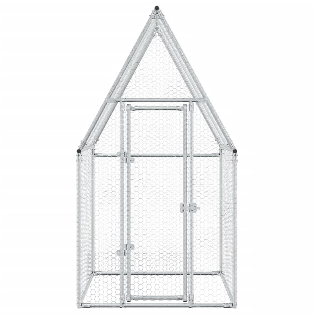 vidaXL Cage pour poules argenté 100x100x190 cm acier galvanisé