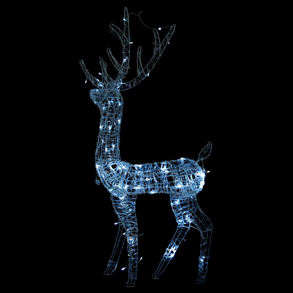 Renne de décoration de Noël Acrylique 140 LED blanc froid 120 cm