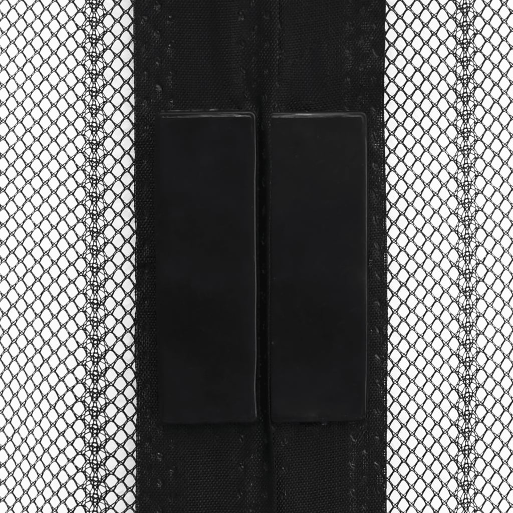 vidaXL Rideau de porte contre insectes 210x100cm 2 pcs Magnétique Noir