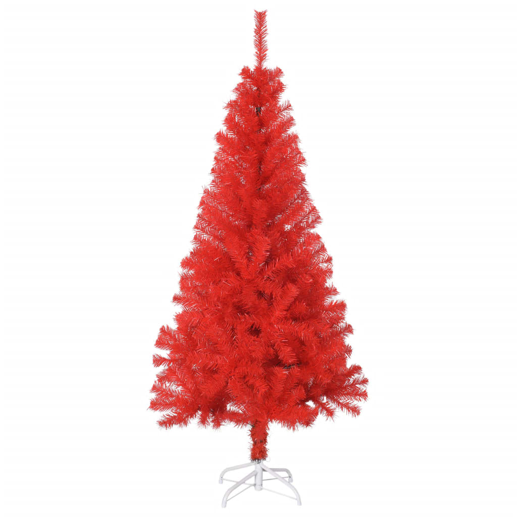 vidaXL Sapin de Noël artificiel avec support Rouge 150 cm PVC