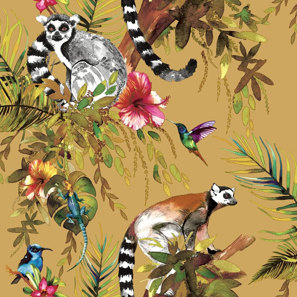 DUTCH WALLCOVERINGS Papier peint Lemur Ocre
