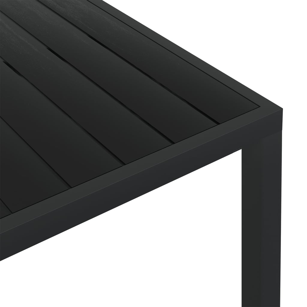 vidaXL Table de jardin Noir 150 x 90 x 74 cm Aluminium et WPC