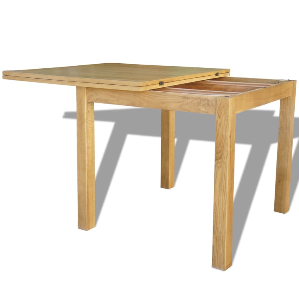 vidaXL Table extensible 85 x 85 x 75 cm Bois de chêne massif