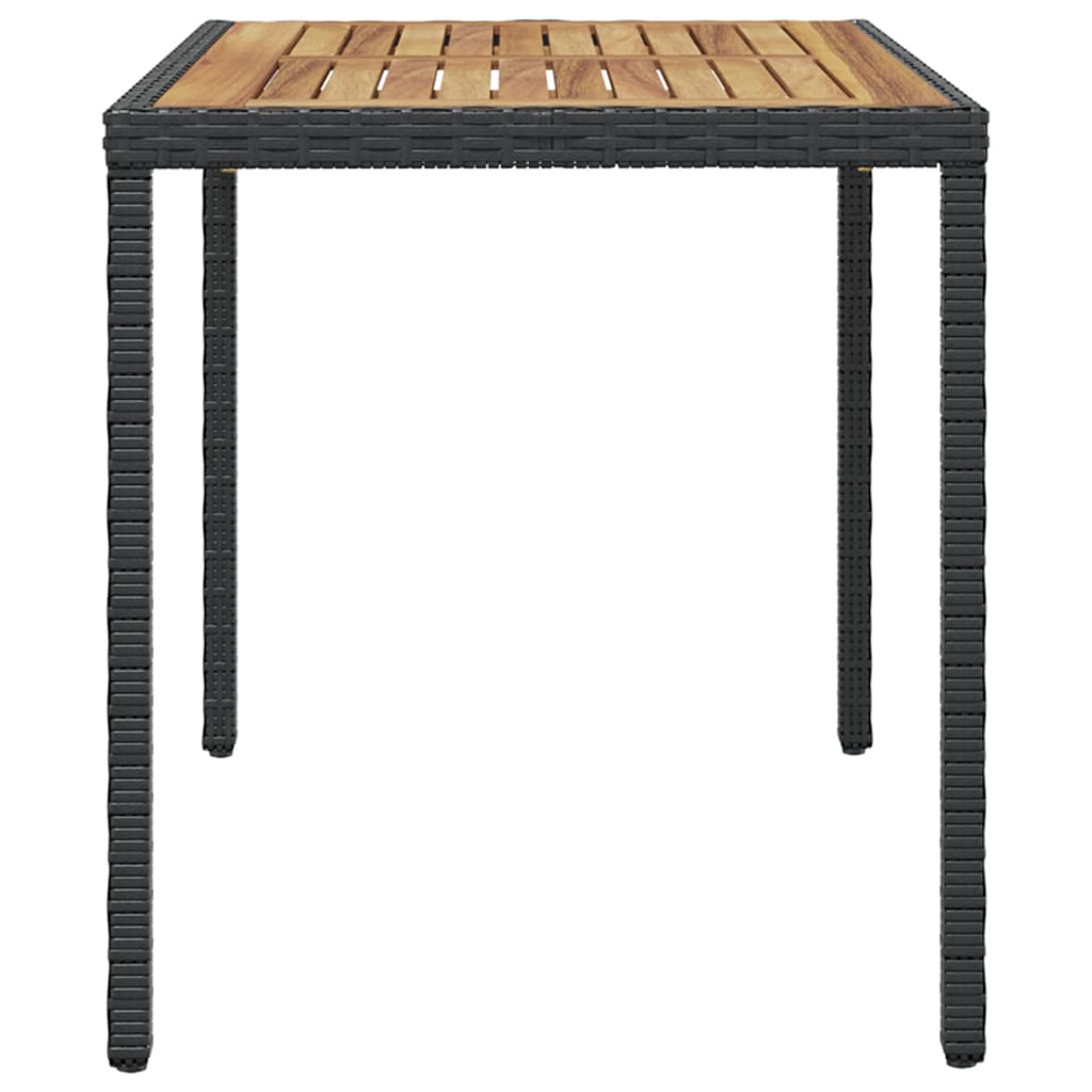 vidaXL Table de jardin Noir et marron 123x60x74cm Bois d'acacia solide