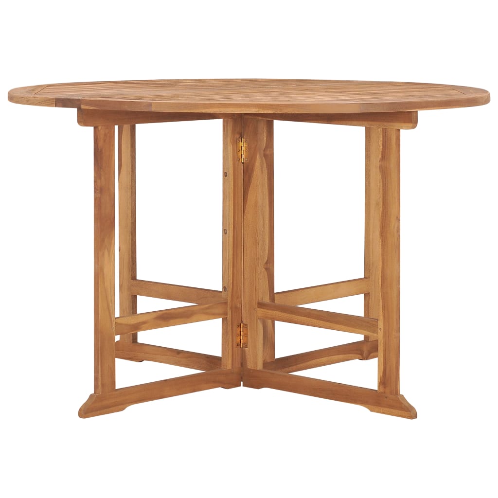 vidaXL Table à dîner pliable de jardin Ø120x75 cm Bois de teck solide