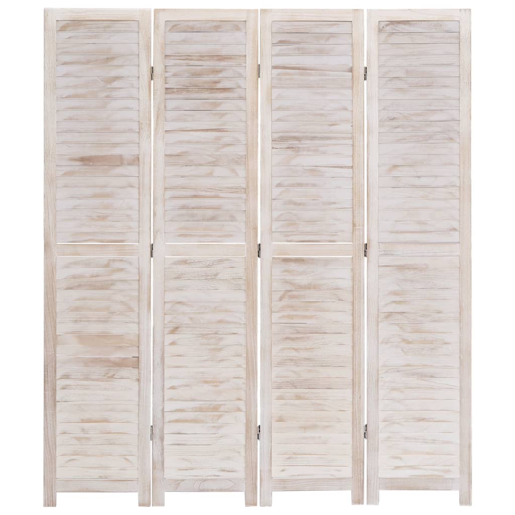 vidaXL Cloison de séparation 4 panneaux Blanc 140x165 cm Bois