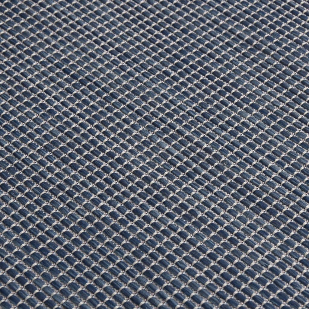 vidaXL Tapis à tissage plat d'extérieur 80x150 cm Bleu