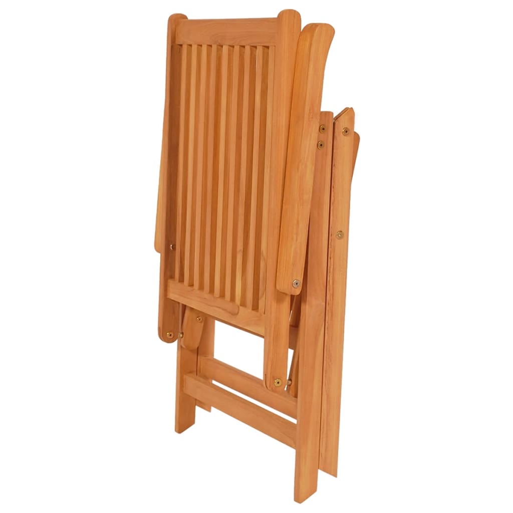 vidaXL Chaise de jardin avec coussins crème Bois de teck massif
