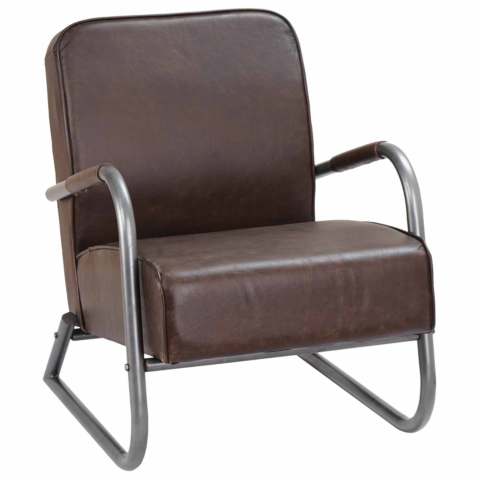 Chaise Papillon Cuir Véritable Marron – Fauteuil Rétro Ergonomique – Design Iconique Salon Ou Chambre