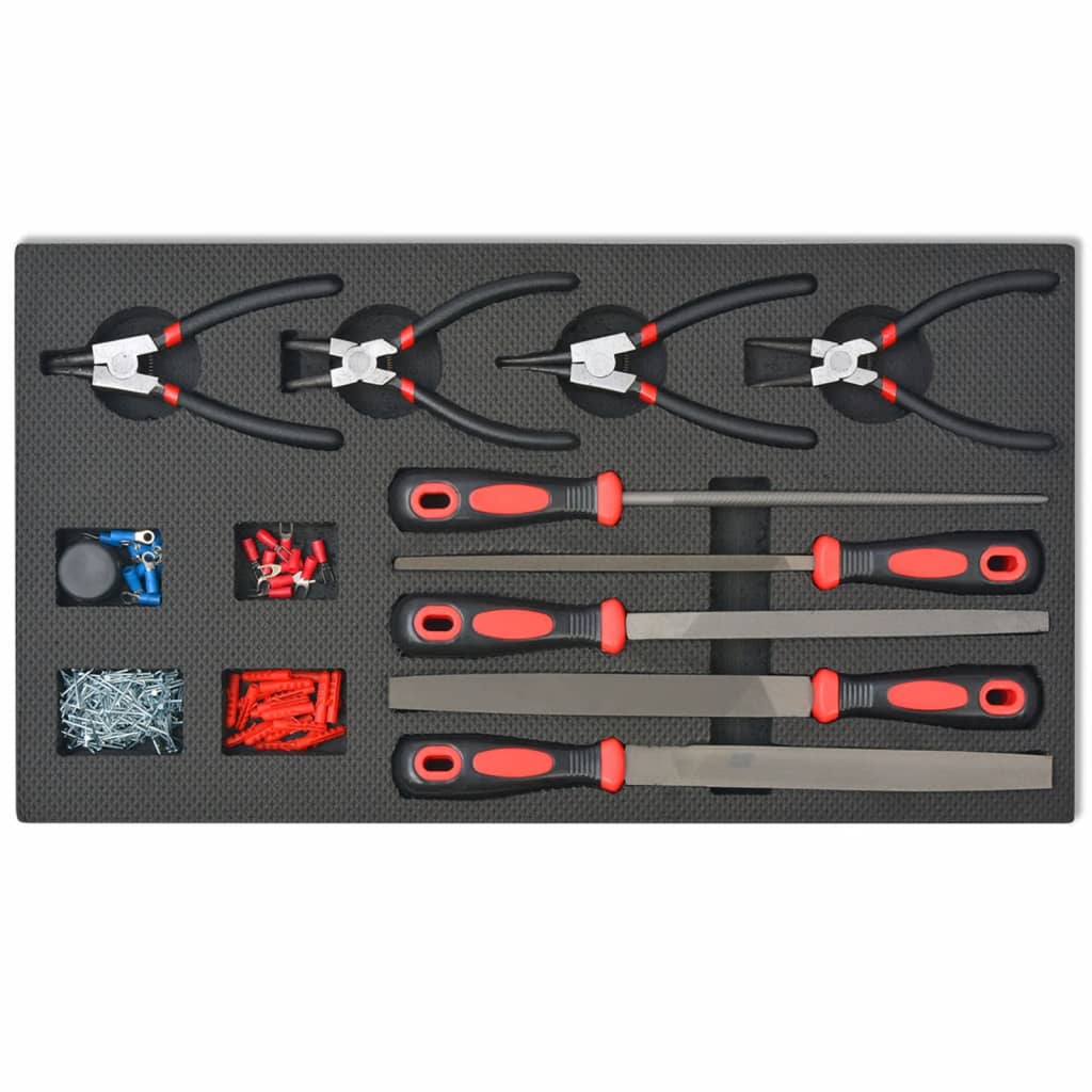 vidaXL Chariot à outils pour atelier avec 1125 outils Acier Rouge