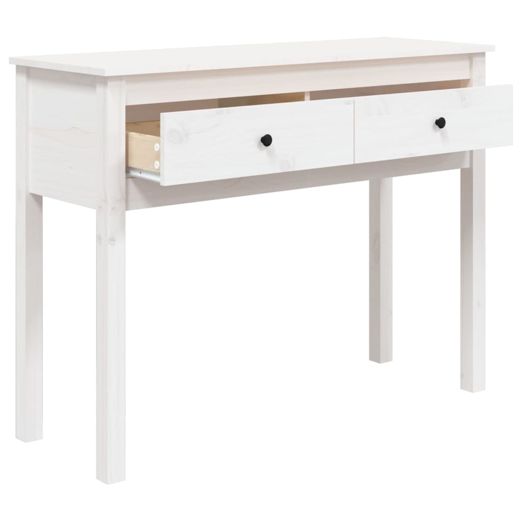 vidaXL Table console Blanc 100x35x75 cm Bois massif de pin