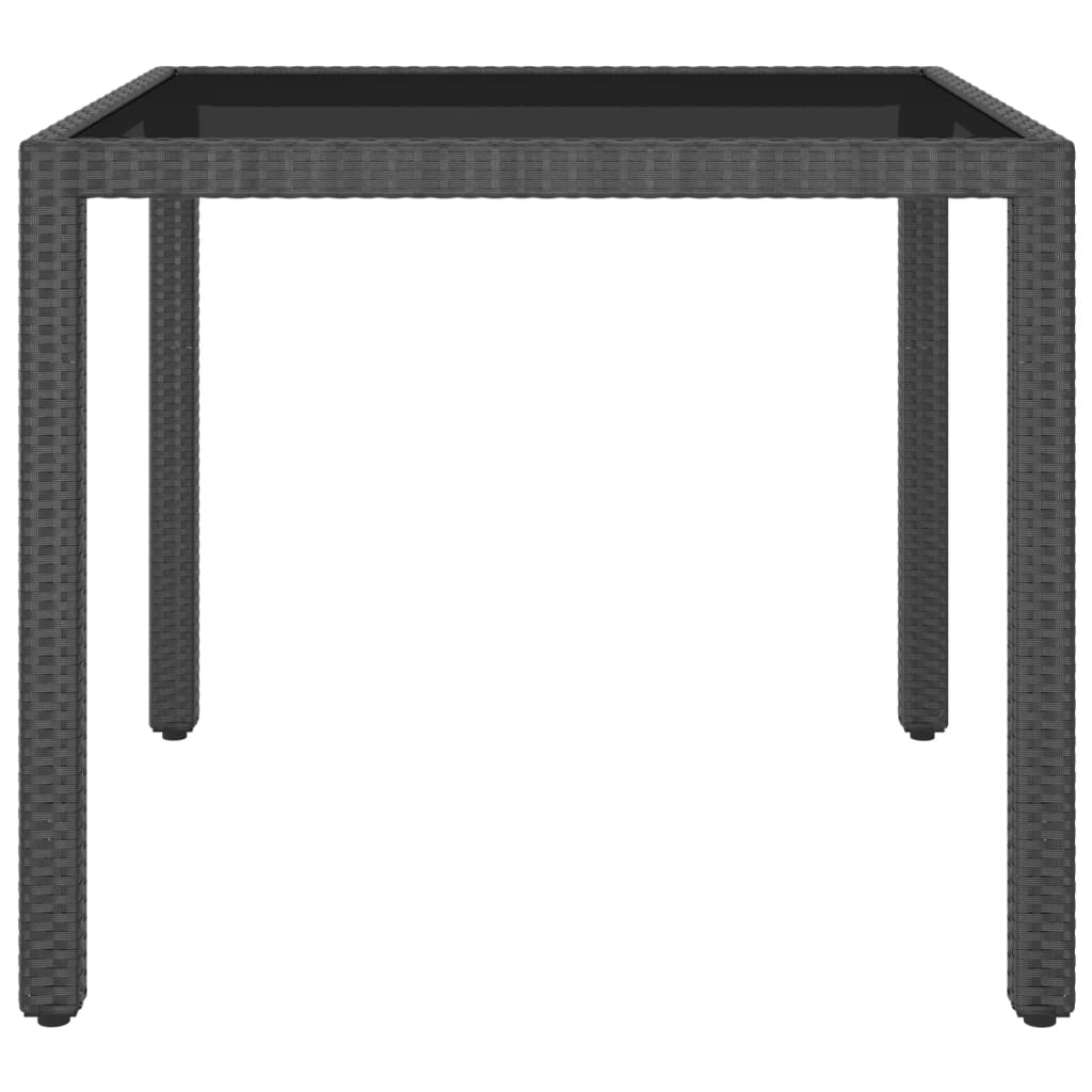 vidaXL Table de jardin Noir 90x90x75 cm Résine tressée