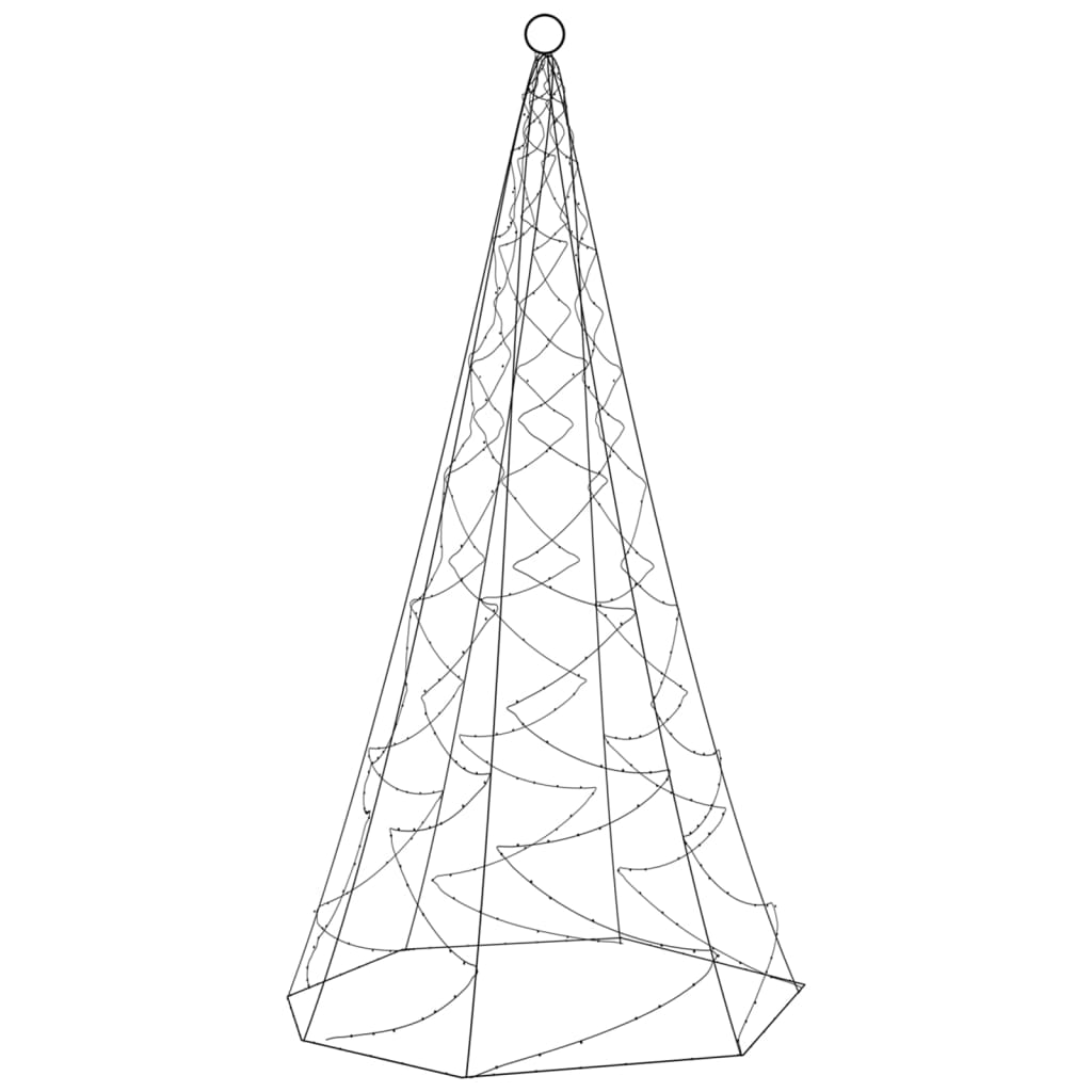 vidaXL Sapin de Noël sur mât de drapeau 200 LED Blanc chaud 180 cm