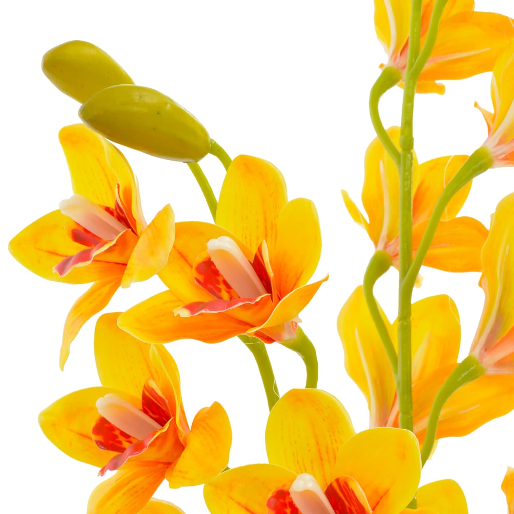 vidaXL Plante artificielle avec pot Orchidée Jaune 90 cm