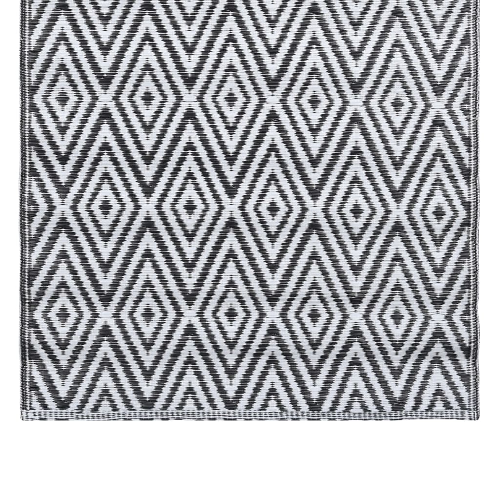 vidaXL Tapis d'extérieur Blanc et noir 120x180 cm PP