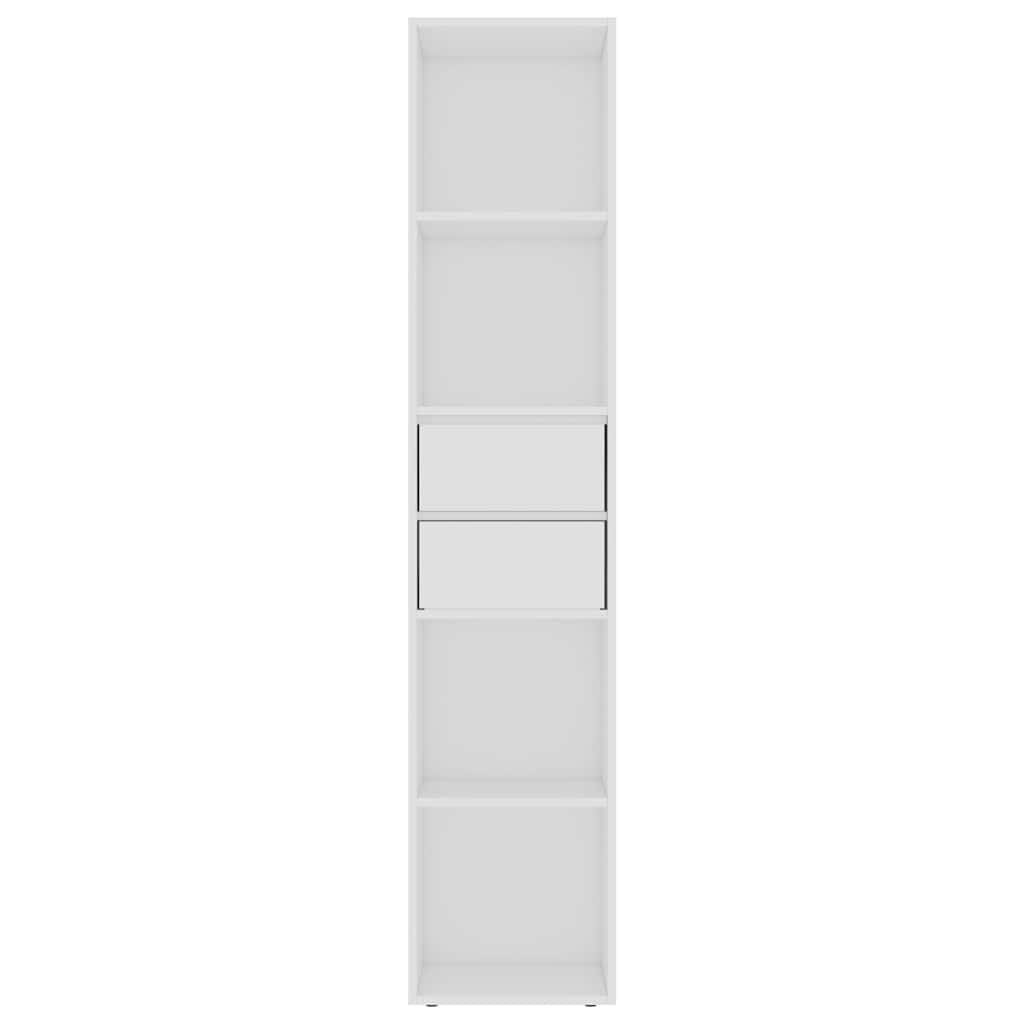 Bibliothèque / Étagère En Bois D'Ingénierie Blanc - Dimensions 60x20x120 Cm - 8 Compartiments - Charge 80 Kg - 5