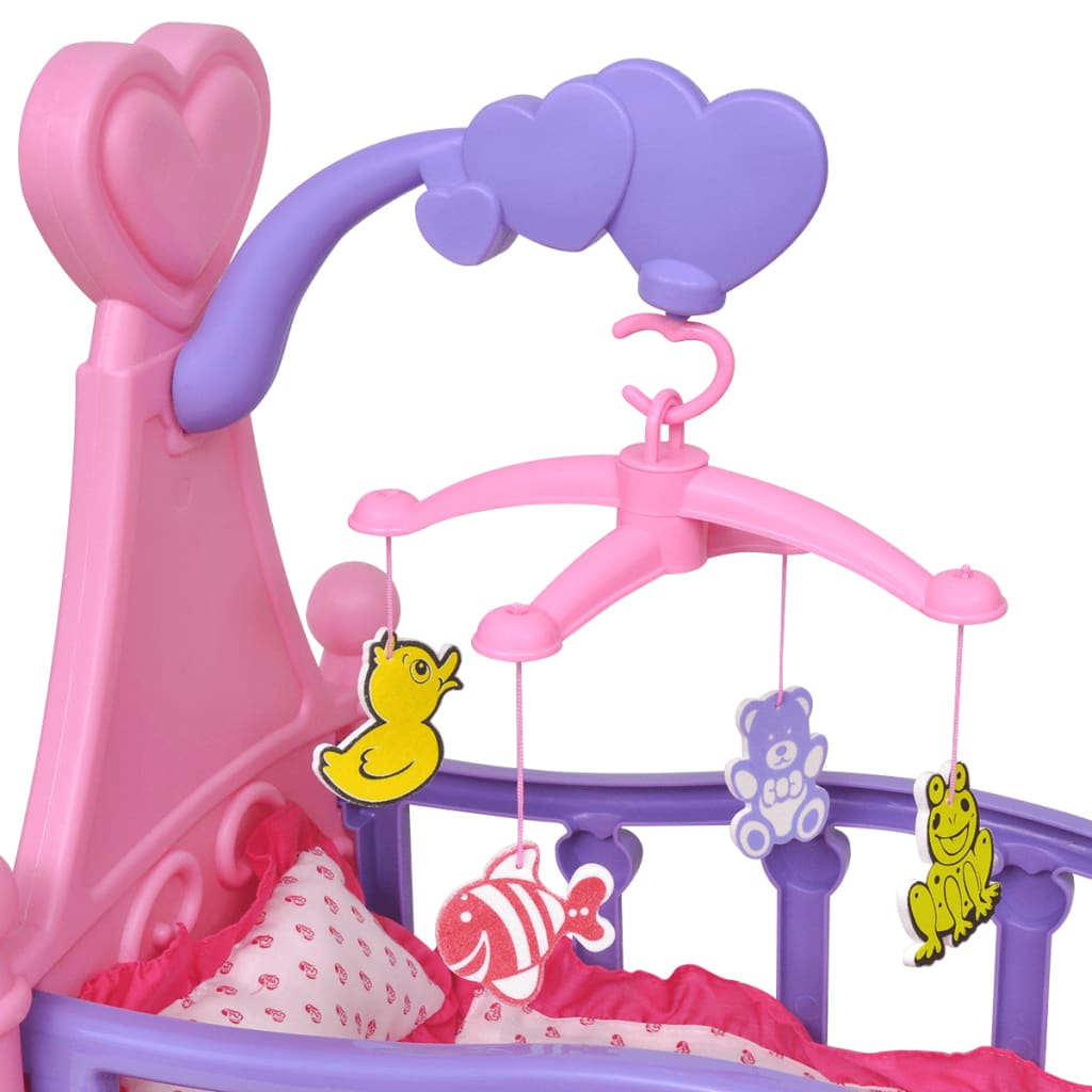 vidaXL Lit de poupée pour chambre d'enfants Rose et violet