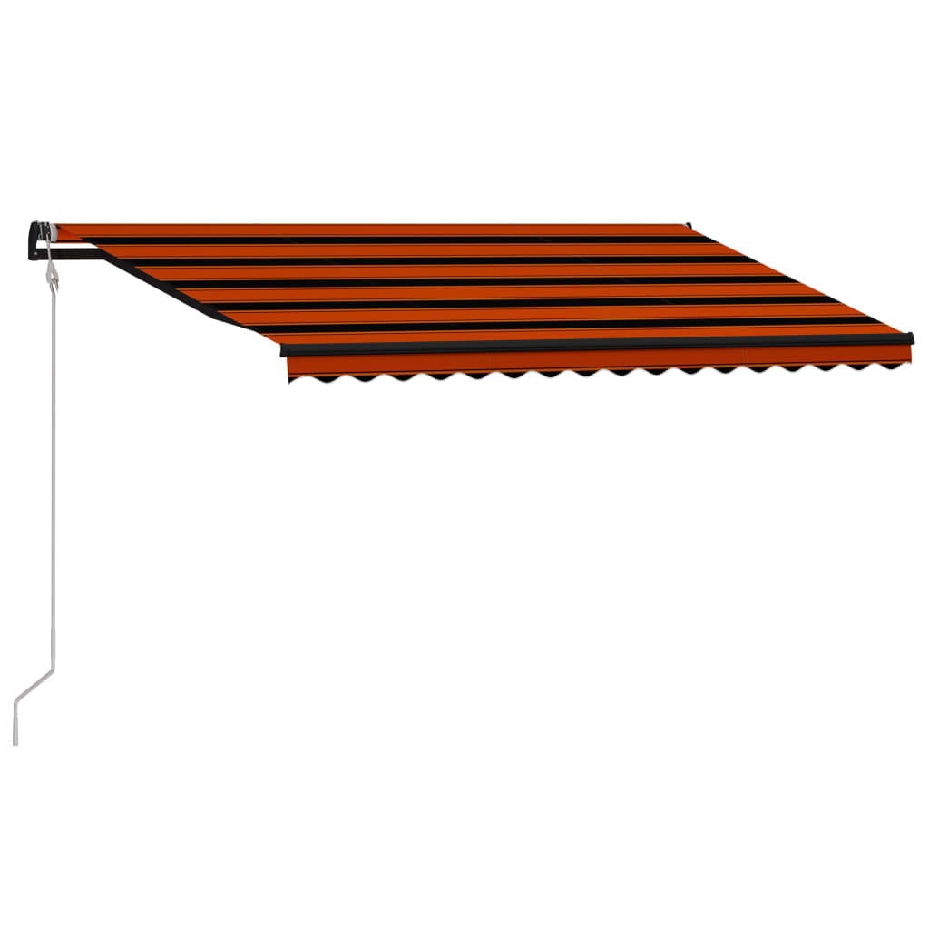 vidaXL Auvent rétractable capteur de vent LED 400x300 cm Orange marron