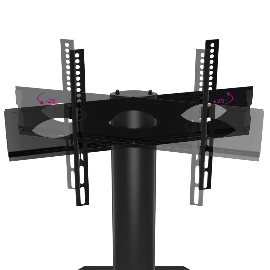 vidaXL Meuble TV d'angle 4 niveaux pour 32-70 pouces noir et argenté