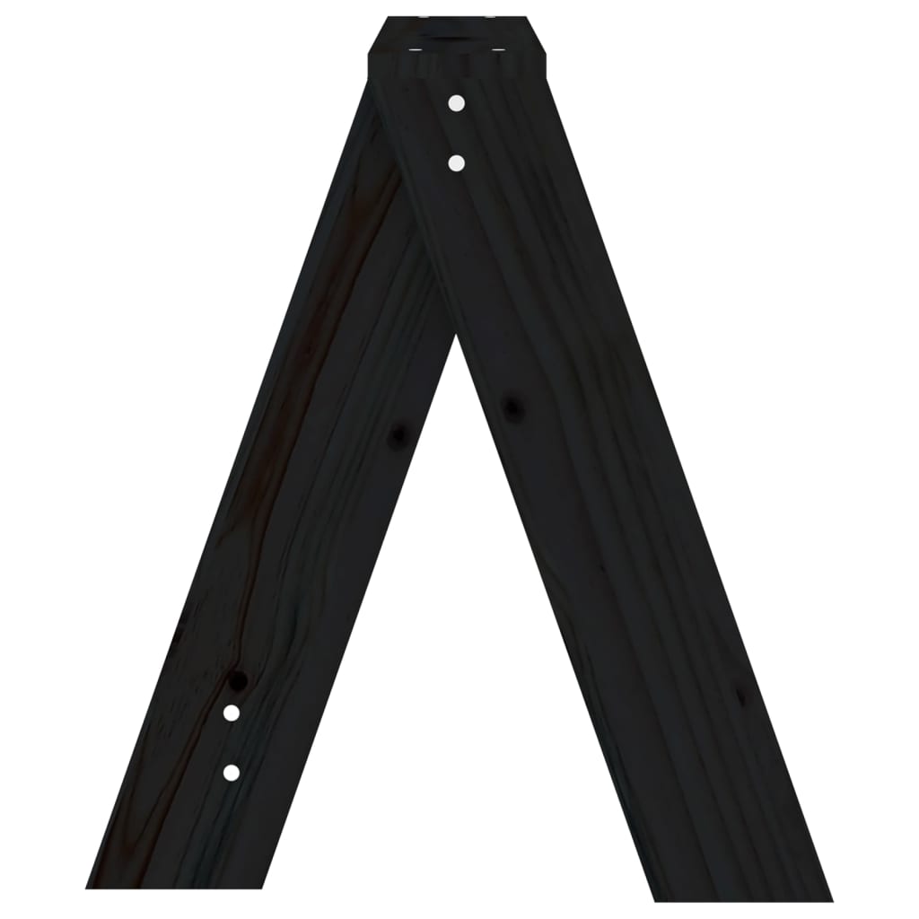 vidaXL Tabourets lot de 2 noir 40x40x45 cm bois massif de pin