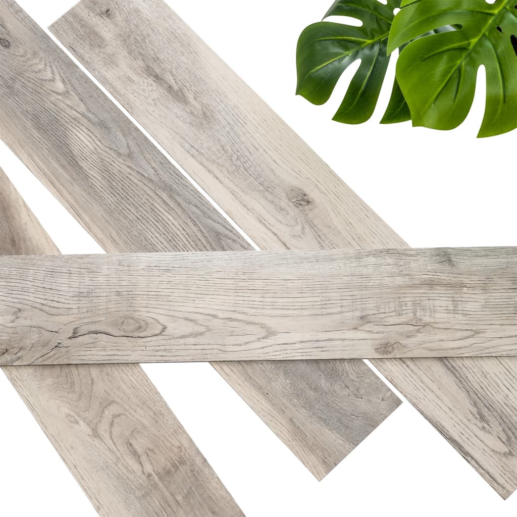WallArt Planches d'aspect de bois Chêne de bois de grange Blanchi