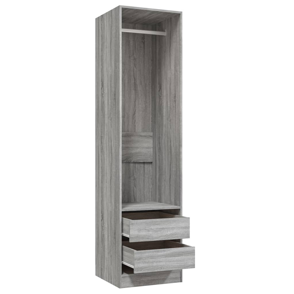 vidaXL Armoire avec tiroirs Sonoma gris 50x50x200 cm Bois d'ingénierie