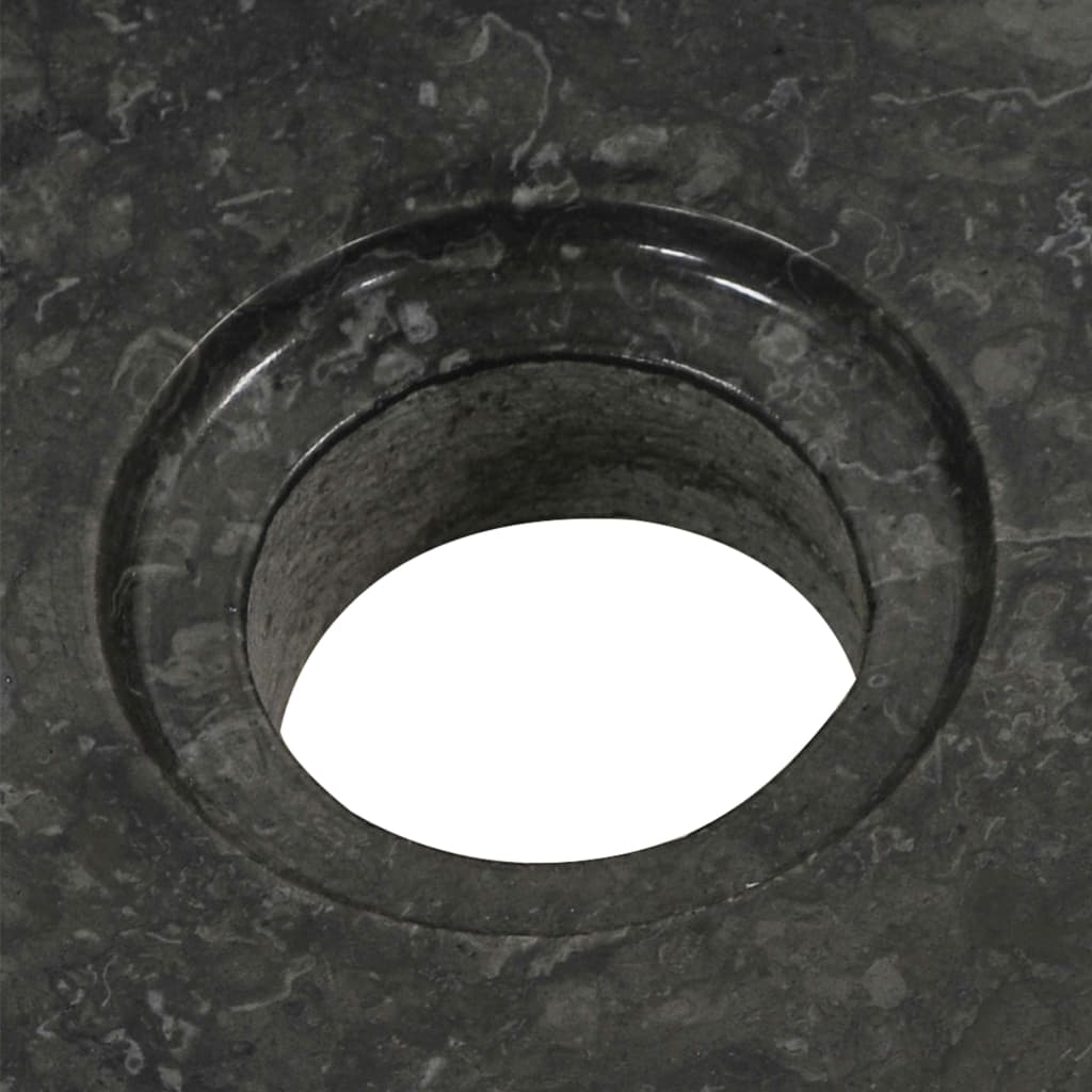 vidaXL Armoire de toilette en teck solide avec lavabos en marbre Noir