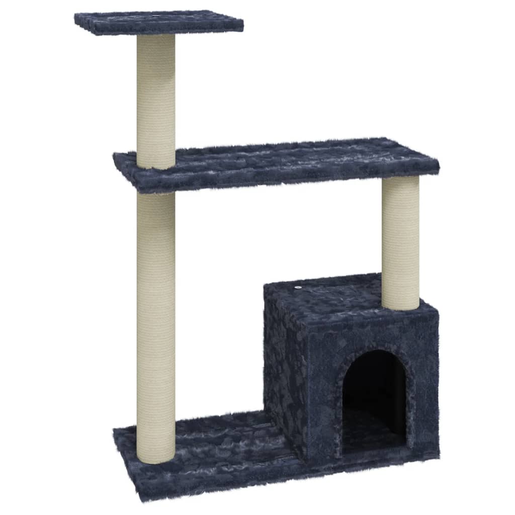 vidaXL Arbre à chat avec griffoirs en sisal Gris foncé 70 cm