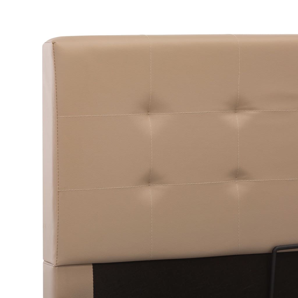 vidaXL Cadre de lit à rangement Cappuccino Similicuir 180x200 cm