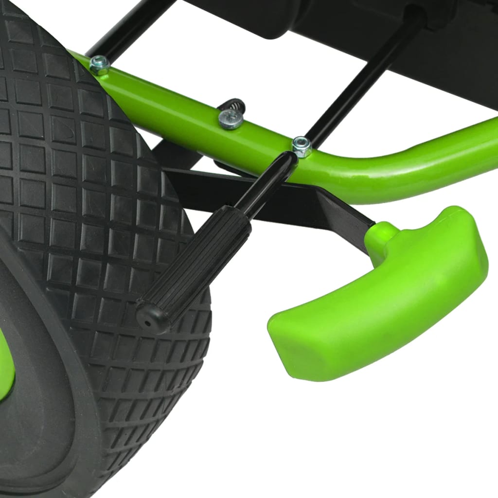 vidaXL Kart à pédale avec siège ajustable Vert
