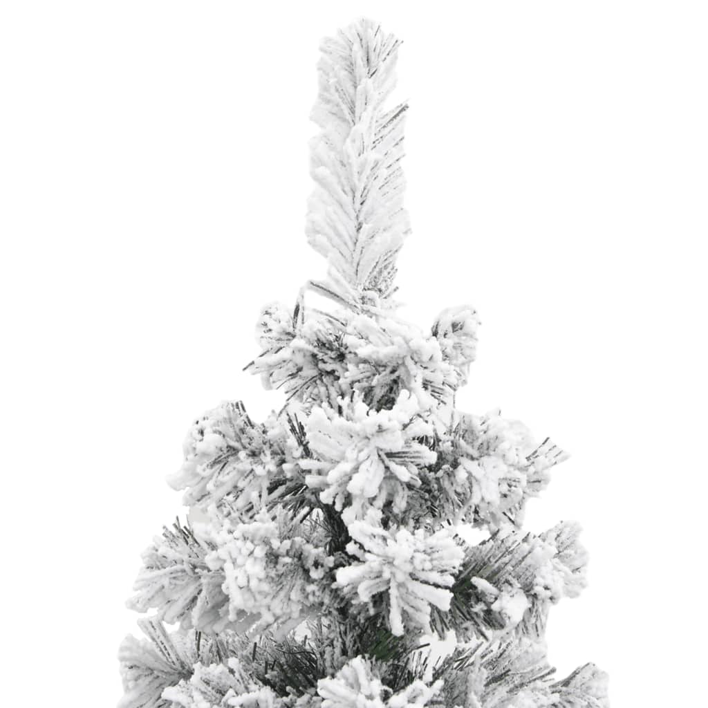 vidaXL Sapin de Noël artificiel mince flocon de neige Vert 120 cm PVC