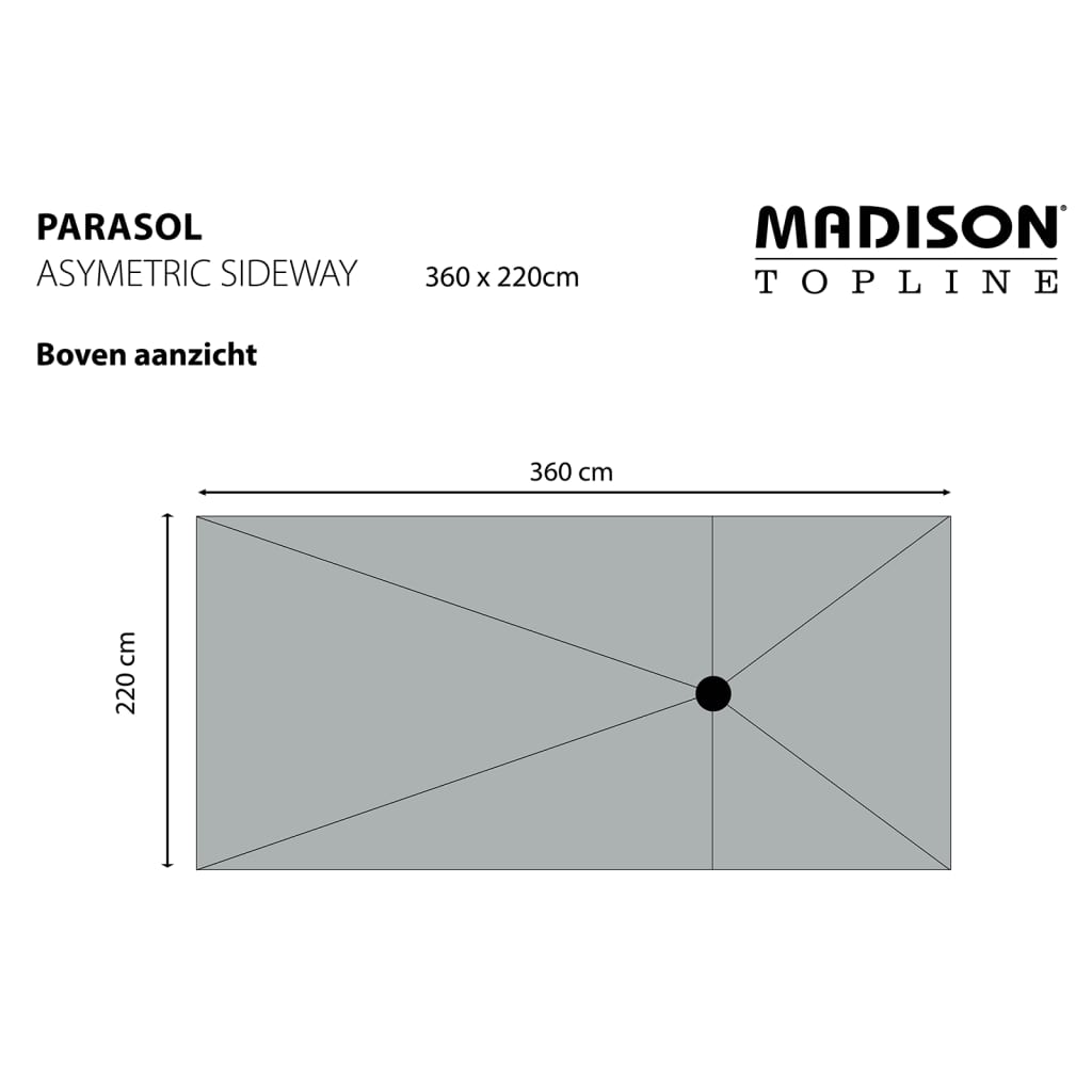 Madison Parasol Asymmetric Sideway 360 x 220 cm Écru PC15P016