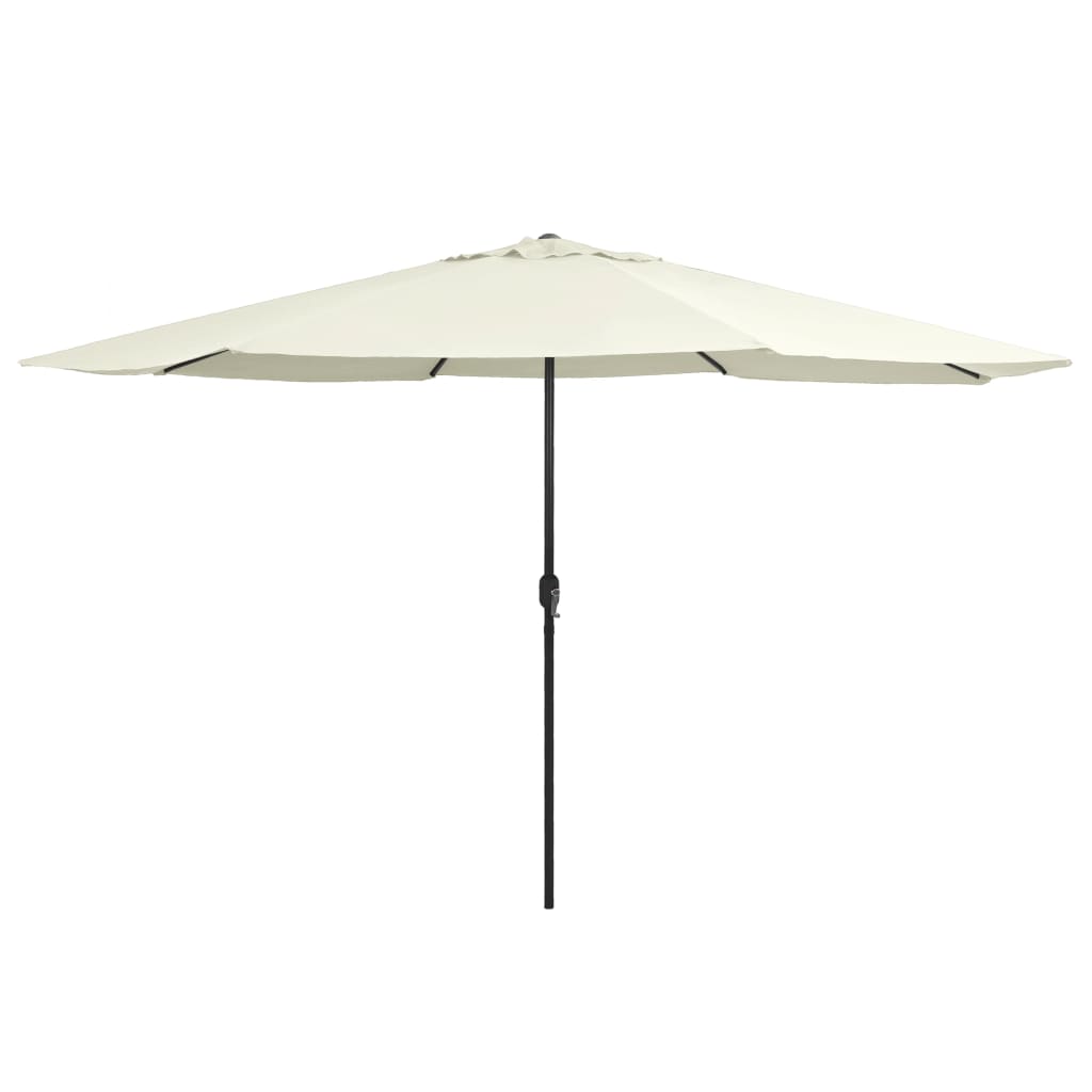 vidaXL Parasol d'extérieur avec mât en métal 400 cm Blanc sable