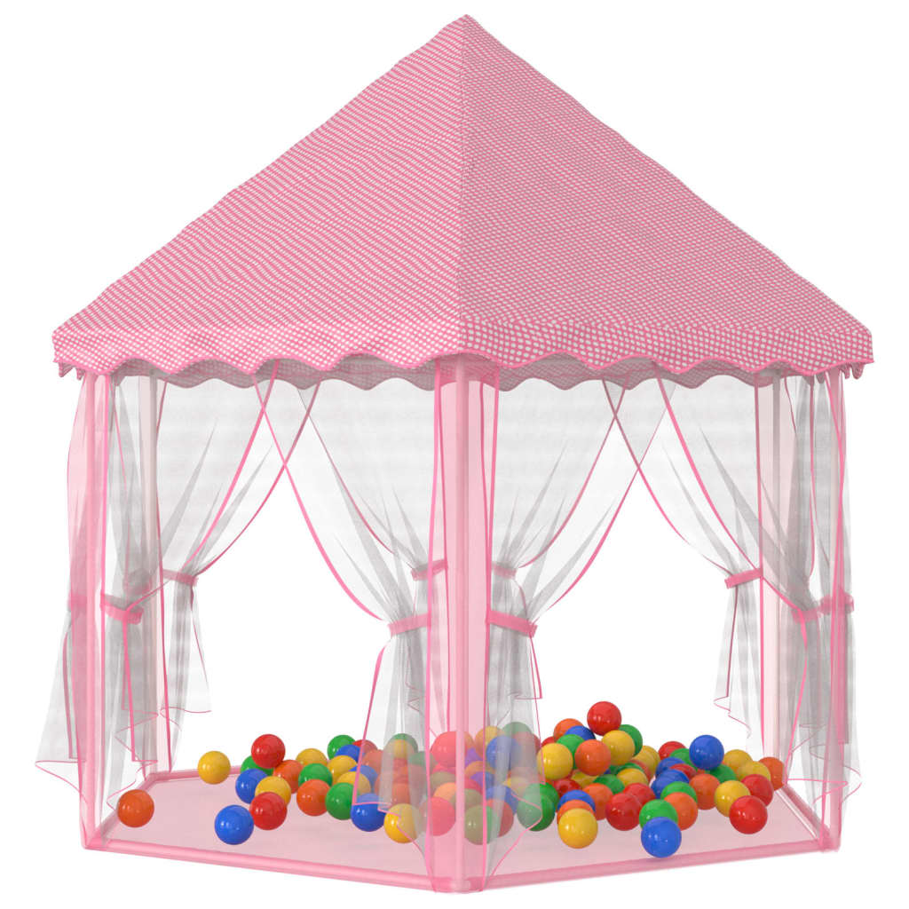 vidaXL Tente de jeu princesse avec 250 balles Rose 133x140 cm