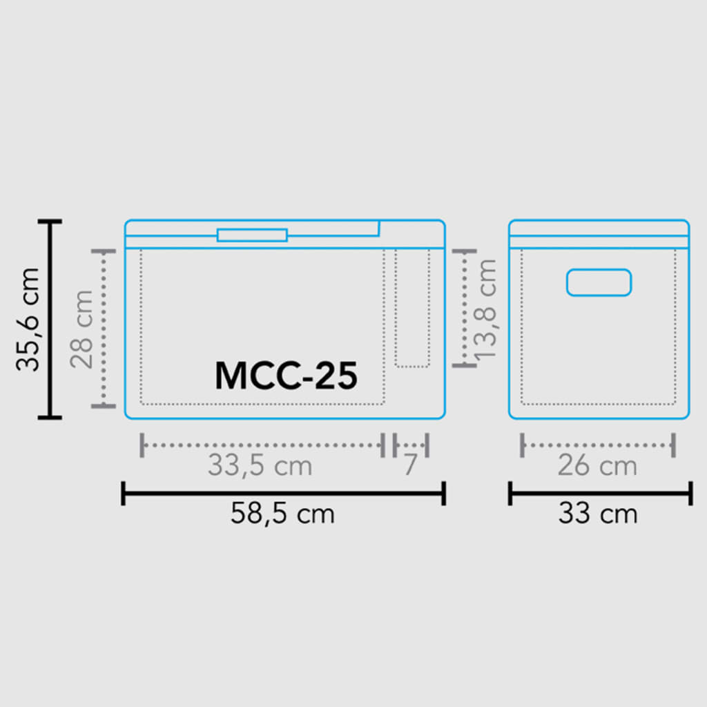 Mestic Glacière à compresseur MCC-25 Noir 25 L