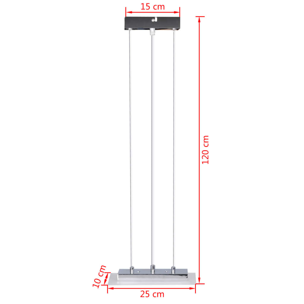 Plafonnier lampe à suspension rectangle 3 x 2w
