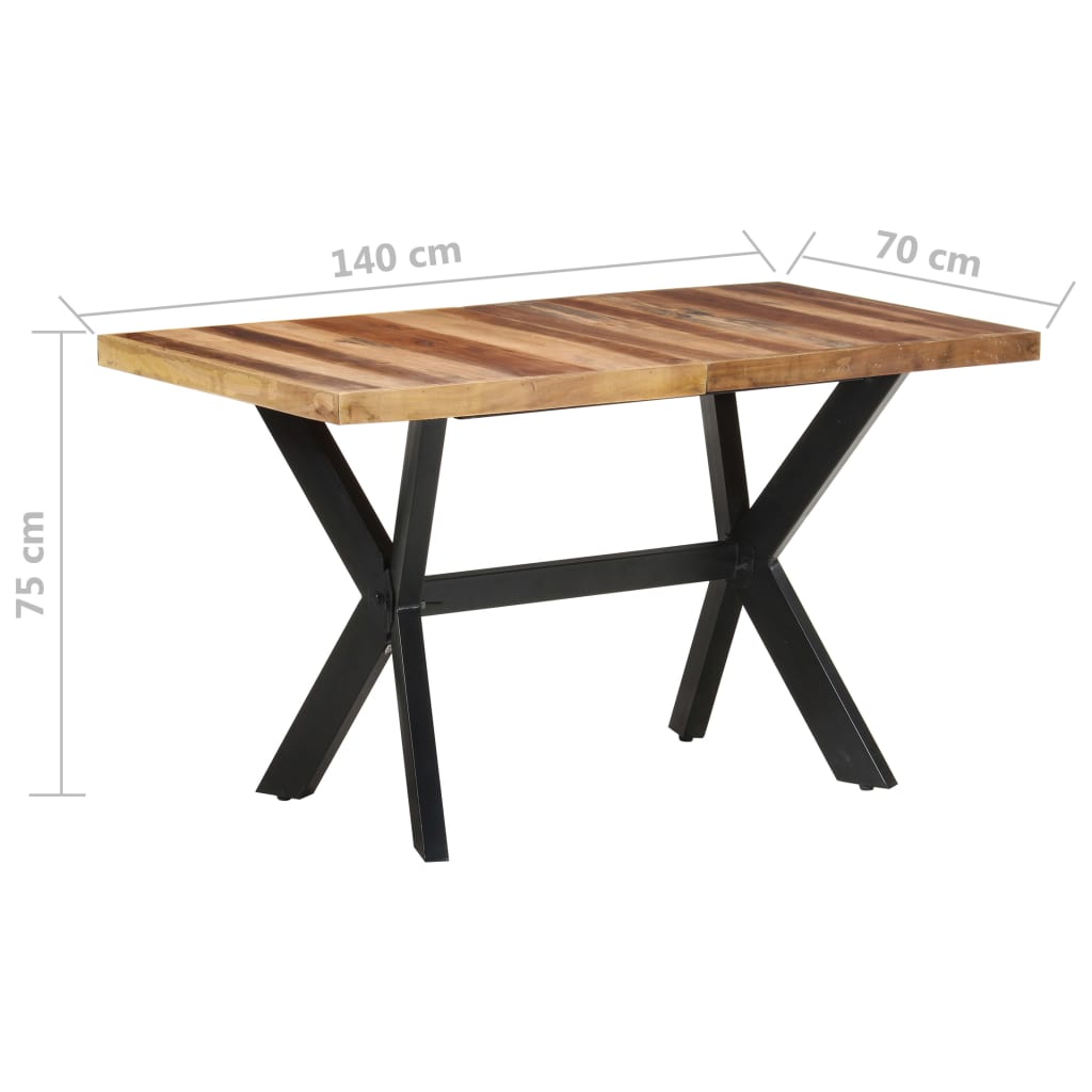 vidaXL Table de salle à manger 140x70x75 cm Bois avec finition miel