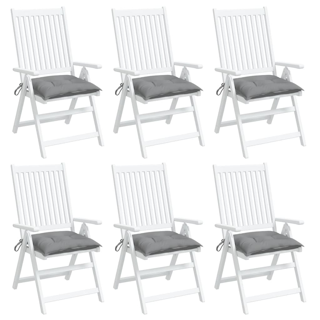 vidaXL Coussins de chaise lot de 6 gris 50x50x7 cm tissu oxford
