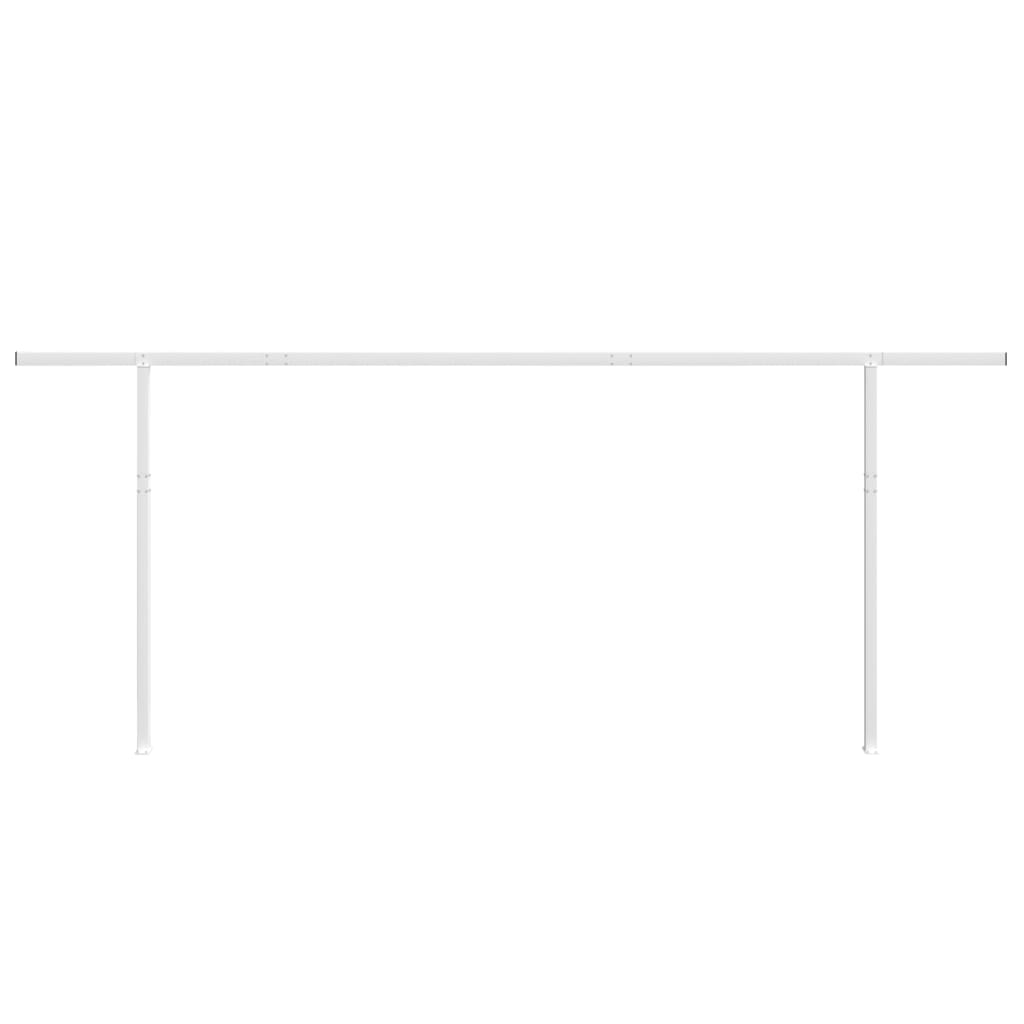 vidaXL Jeu de poteaux d'auvent blanc 600x245 cm fer