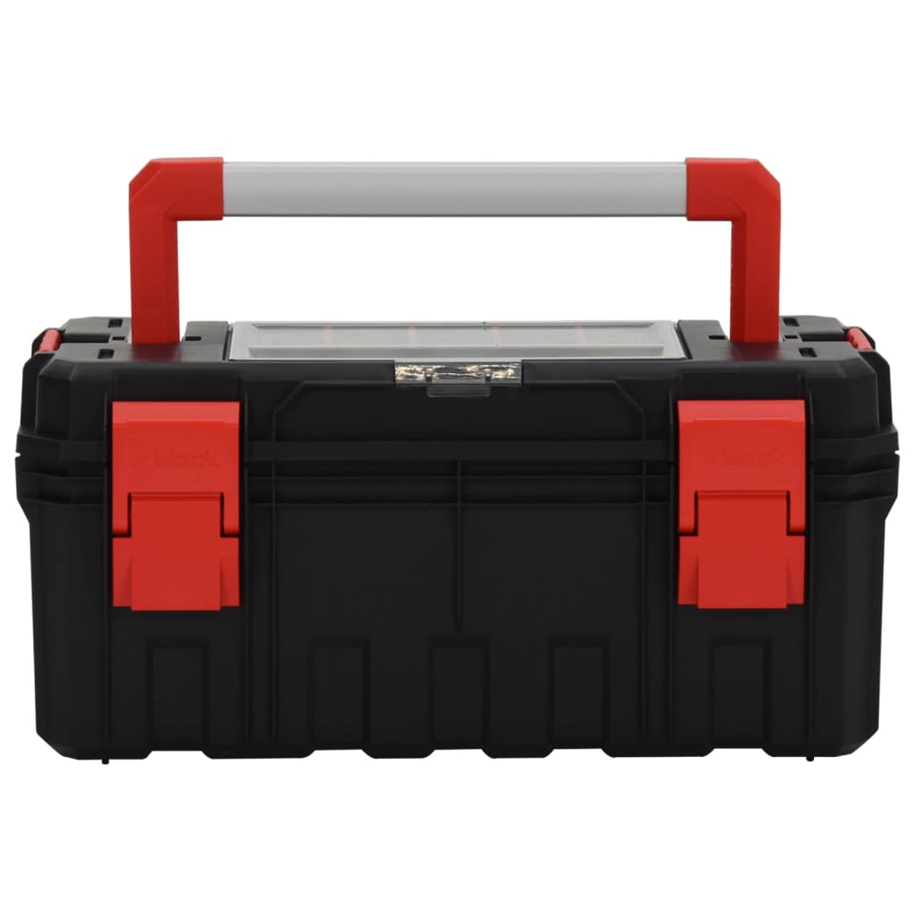 vidaXL Boîte à outils Noir et rouge 55x28x26,5 cm
