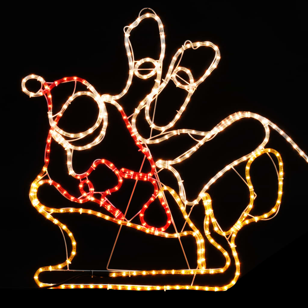 vidaXL Cordon lumineux de Noël 4 rennes et traîneau 500x10x80 cm