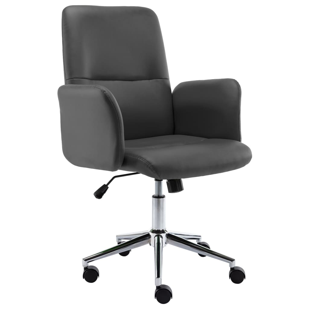 vidaXL Chaise de bureau Gris Similicuir