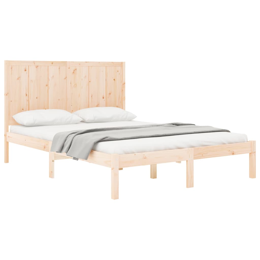 vidaXL Cadre de lit bois de pin massif 150x200 cm très grand
