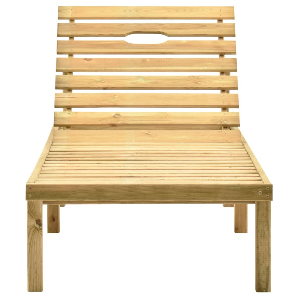 vidaXL Chaise longue de jardin avec table Bois de pin imprégné