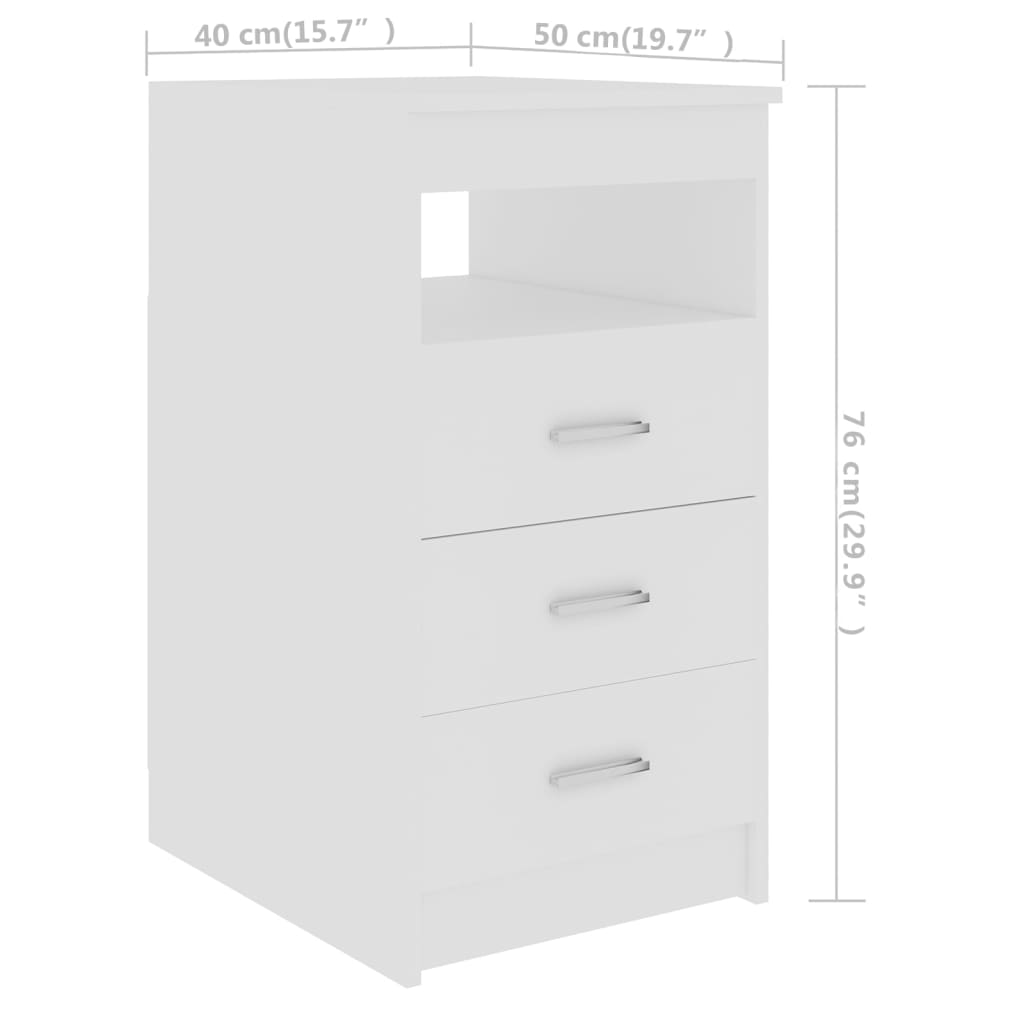 vidaXL Armoire à tiroirs Blanc 40x50x76 cm Bois d'ingénierie