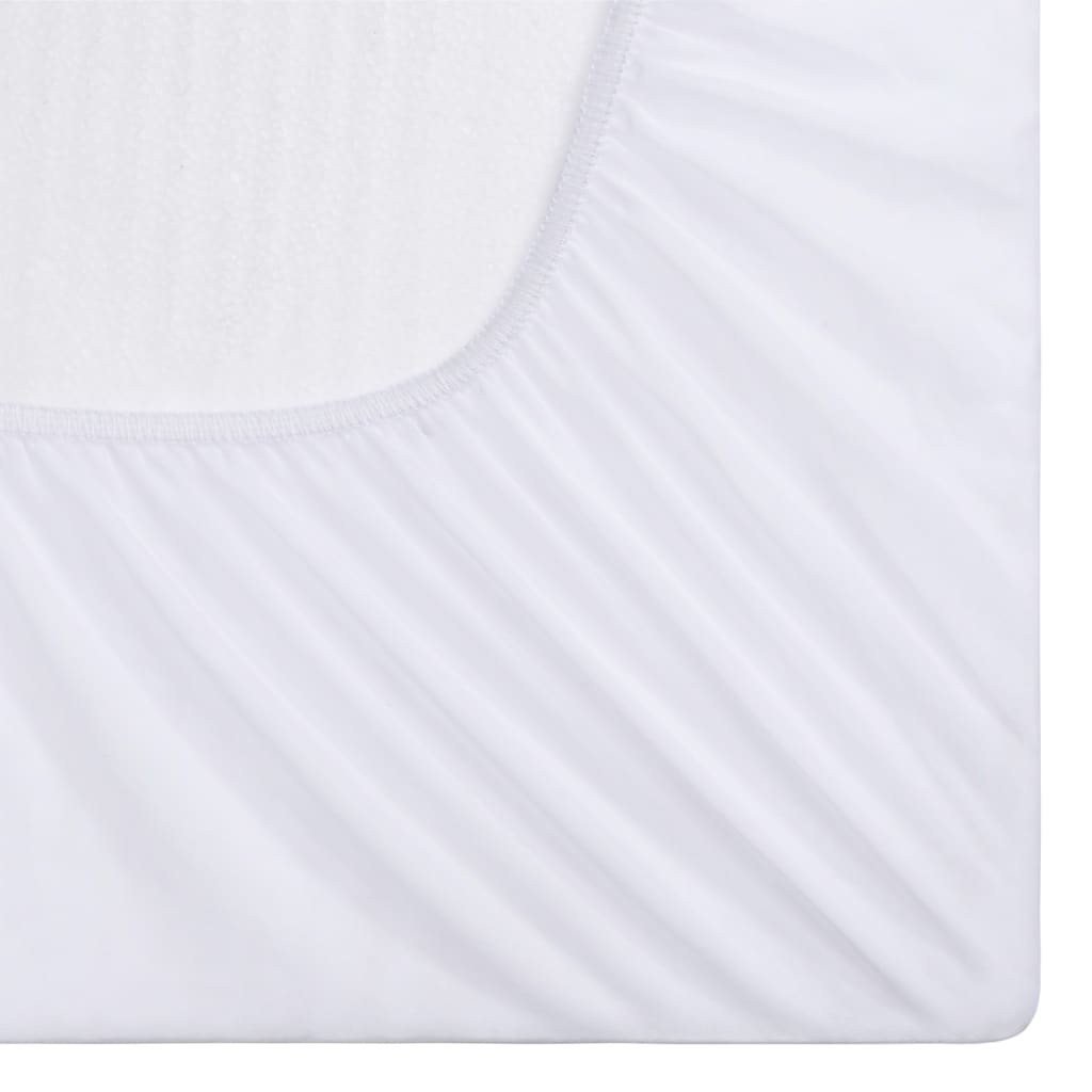vidaXL Draps-housses imperméables 2 pcs Coton 80x200 cm Blanc
