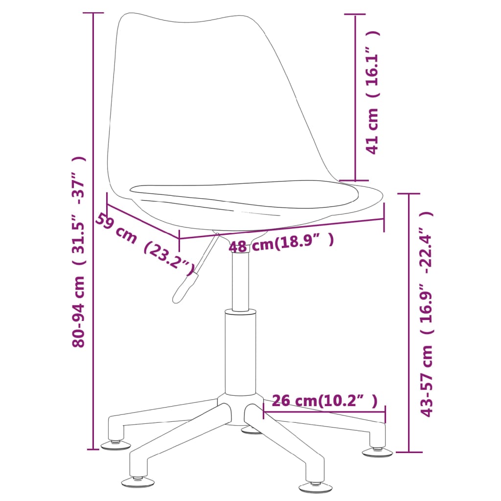 vidaXL Chaise pivotante de salle à manger Gris foncé Tissu