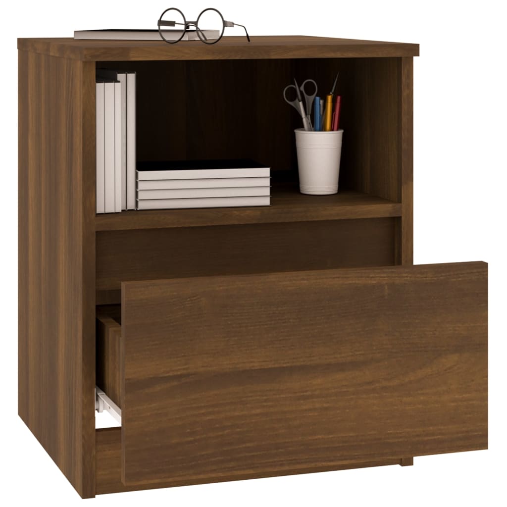 vidaXL Tables de chevet 2pcs Chêne marron 40x40x50cm Bois d'ingénierie
