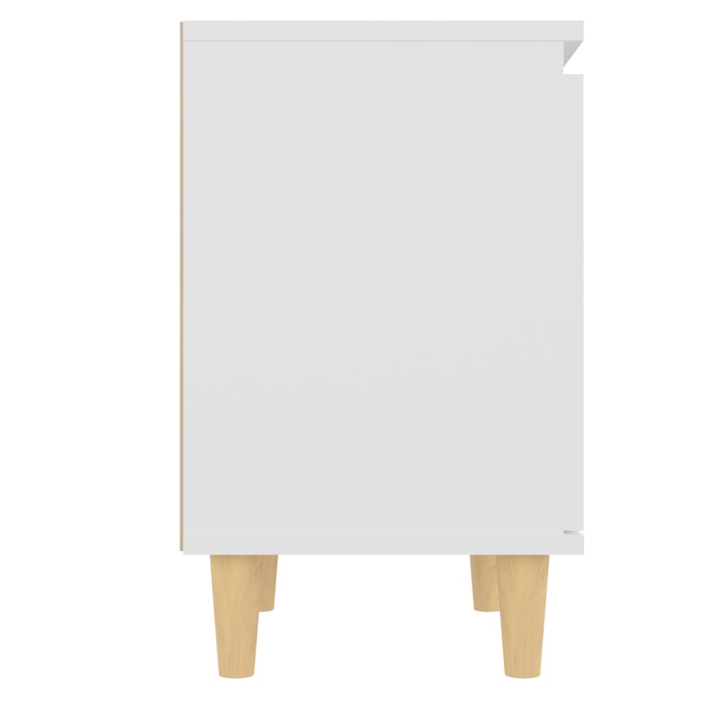 vidaXL Tables de chevet avec pieds en bois 2 pcs Blanc 40x30x50 cm