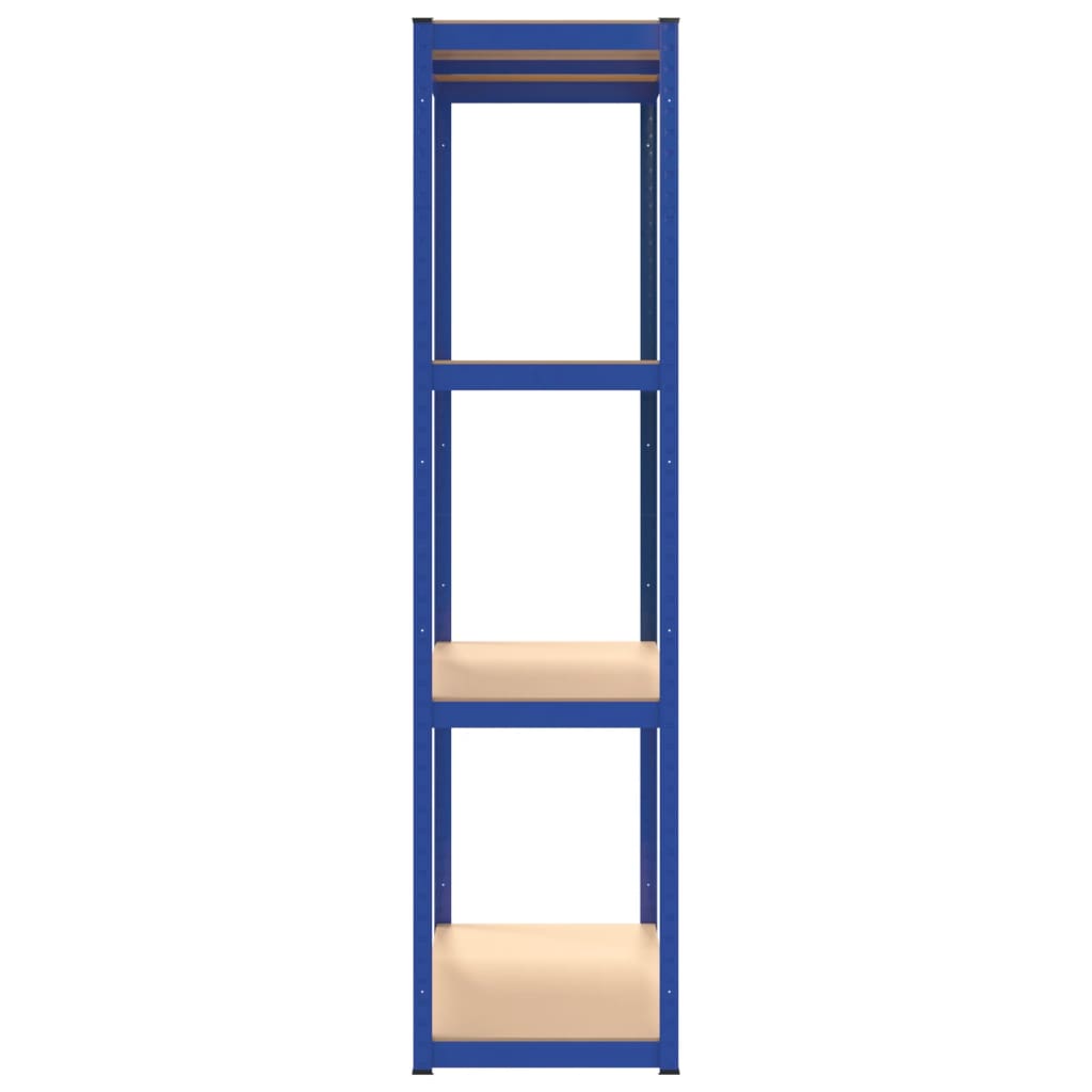 vidaXL Étagères à 4 niveaux 4 pcs Bleu Acier et bois d'ingénierie